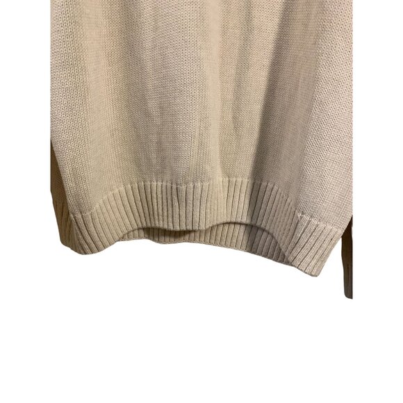 Chaps Mens XL Beige Knit Button Mock Neck Sweater - Picture 8 of 10